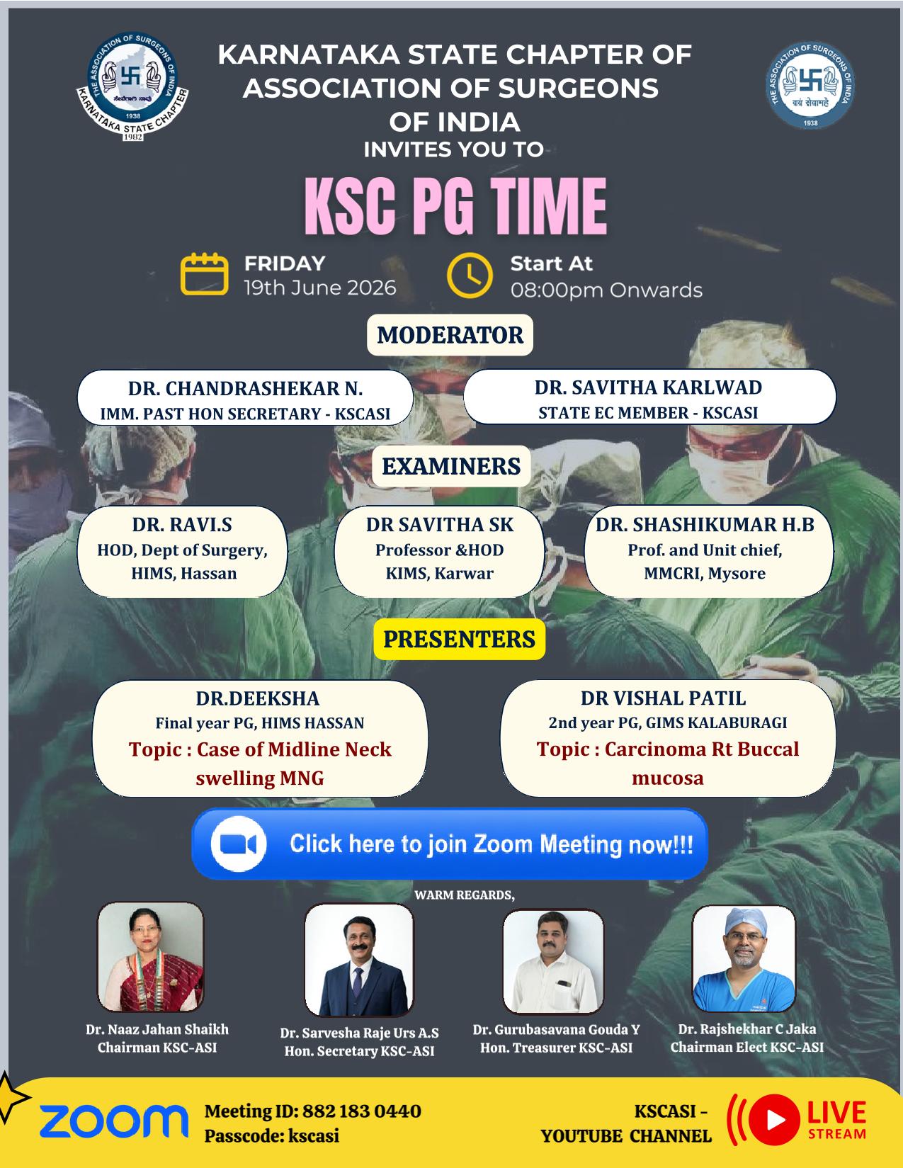 KSC PG TIME 19th June 2026